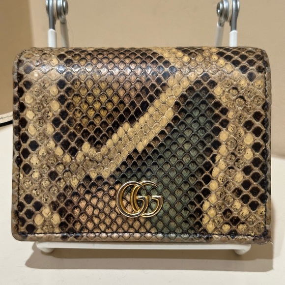 Gucci GG Marmont Python Bifold Wallet - Picture 1 of 16
